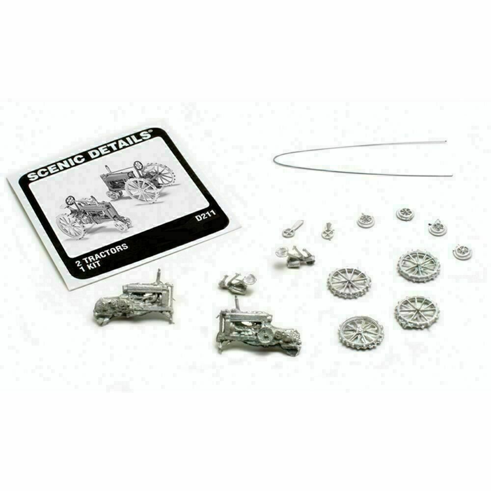 Woodland Scenics HO Scale 1930s John Deere Tractors 2-Pack Kit - D211, 1:87